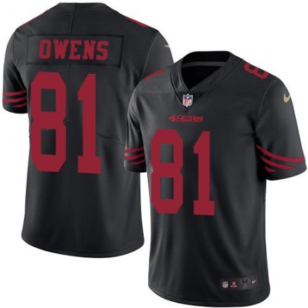 49ers #81 Terrell Owens Black Men's Stitched NFL Limited Rush Jersey