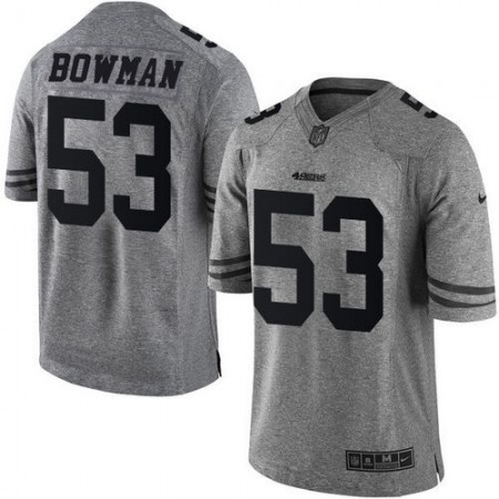 49ers #53 NaVorro Bowman Gray Men's Stitched NFL Limited Gridiron Gray Jersey