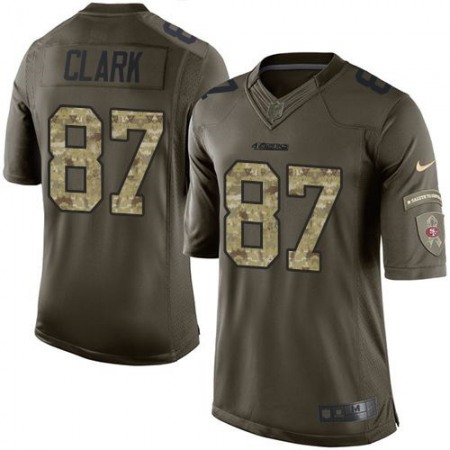 49ers #87 Dwight Clark Green Men's Stitched NFL Limited Salute to Service Jersey