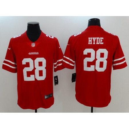 Men's San Francisco 49ers #28 Carlos Hyde Scarlet Vapor Untouchable Limited Stitched NFL Jersey