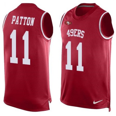 49ers #11 Quinton Patton Red Team Color Men's Stitched NFL Limited Tank Top Jersey