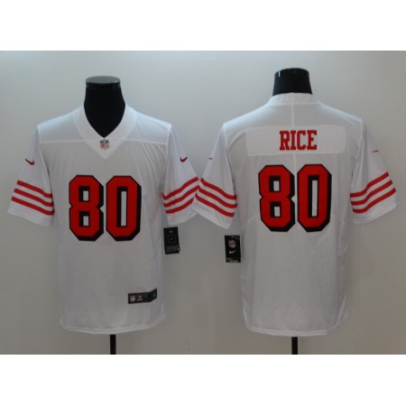 Men's NFL San Francisco 49ers #80 Jerry Rice White Color Rush Vapor Untouchable Limited Stitched Jersey