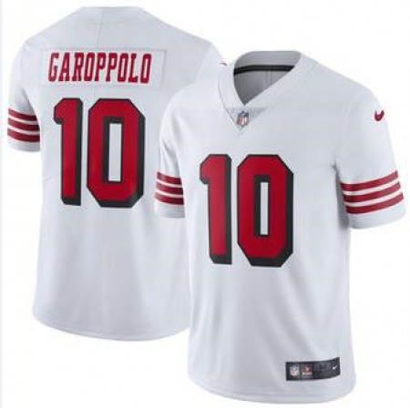 Men's San Francisco 49ers #10 Jimmy Garoppolo White Color Rush Vapor Untouchable Limited Stitched NFL Jersey