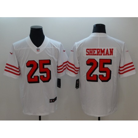 Men's San Francisco 49ers #25 Richard Sherman White Color Rush Vapor Untouchable Limited Stitched NFL Jersey