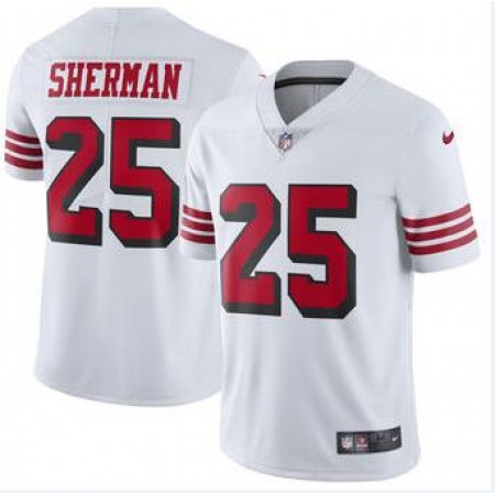 Men's San Francisco 49ers #25 Richard Sherman White Color Rush Vapor Untouchable Limited Stitched NFL Jersey