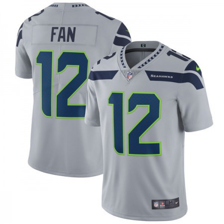 Men's Seattle Seahawks #12 Fan Gray Vapor Untouchable Limited Stitched NFL Jersey