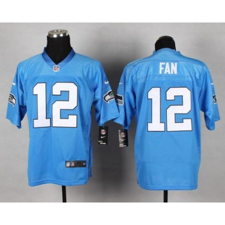 Seahawks #12 Fan Light Blue Men's Stitched NFL Elite Jersey