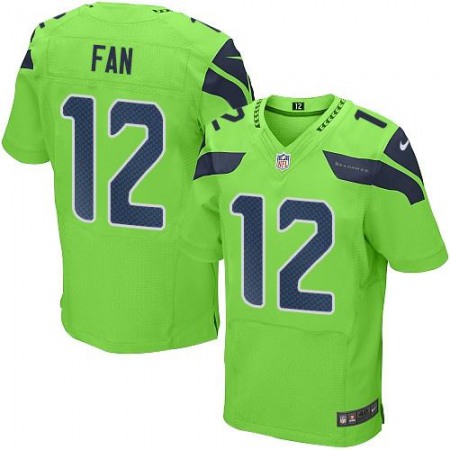 Seahawks #12 Fan Green Men's Stitched NFL Elite Rush Jersey