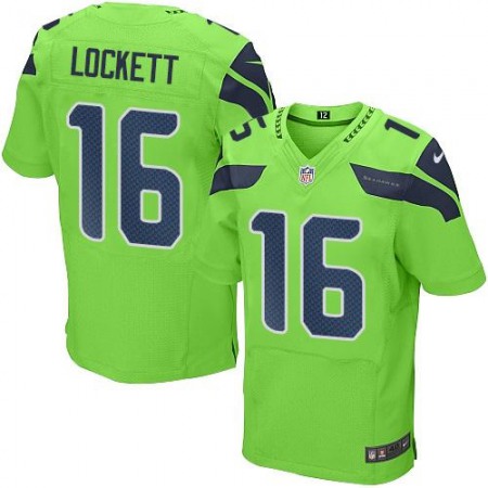 Seahawks #16 Tyler Lockett Green Men's Stitched NFL Elite Rush Jersey