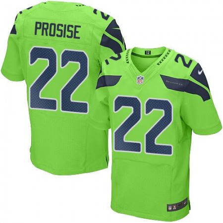 Seahawks #22 C. J. Prosise Green Men's Stitched NFL Elite Rush Jersey