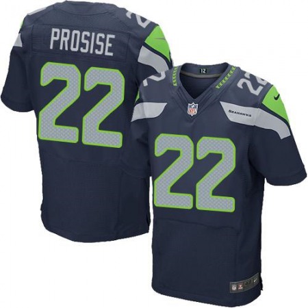 Seahawks #22 C. J. Prosise Steel Blue Team Color Men's Stitched NFL Elite Jersey