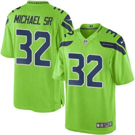 Seahawks #32 Christine Michael SR Green Men's Stitched NFL Limited Rush Jersey