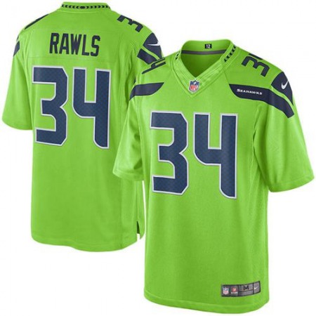 Seahawks #34 Thomas Rawls Green Men's Stitched NFL Limited Rush Jersey
