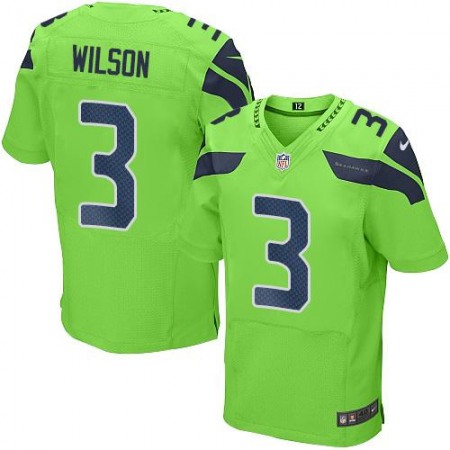 Seahawks #3 Russell Wilson Green Men's Stitched NFL Elite Rush Jersey