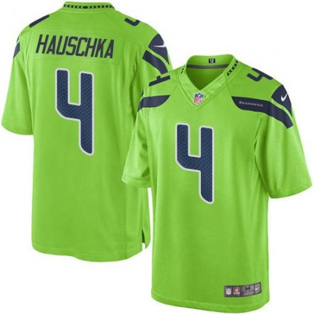 Seahawks #4 Steven Hauschka Green Men's Stitched NFL Limited Rush Jersey