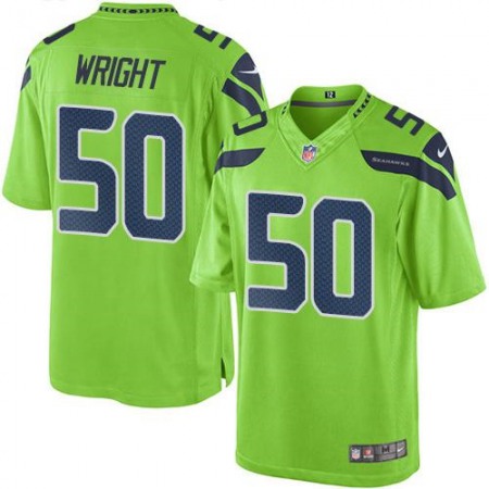 Seahawks #50 K.J. Wright Green Men's Stitched NFL Limited Rush Jersey