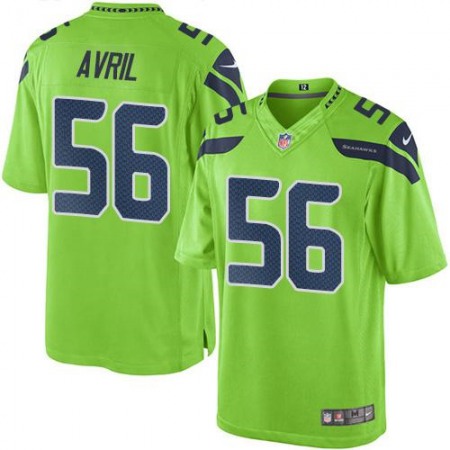 Seahawks #56 Cliff Avril Green Men's Stitched NFL Limited Rush Jersey