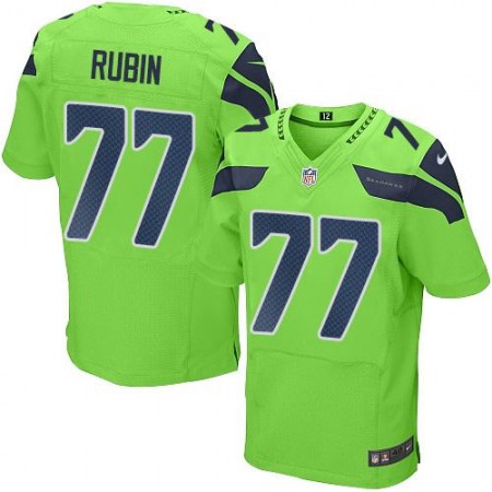 Seahawks #77 Ahtyba Rubin Green Men's Stitched NFL Elite Rush Jersey