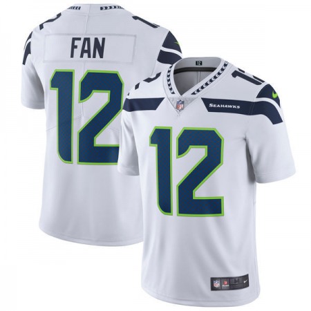 Men's Seattle Seahawks #12 Fan White Vapor Untouchable Limited Stitched NFL Jersey