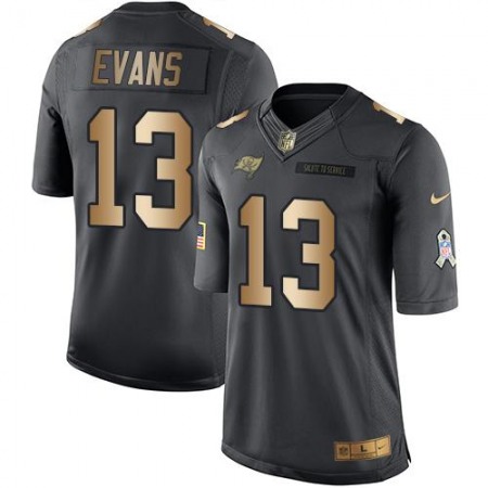 Buccaneers #13 Mike Evans Black Men's Stitched NFL Limited Gold Salute To Service Jersey