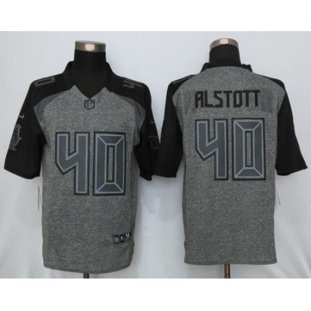 Buccaneers #40 Mike Alstott Gray Men's Stitched NFL Limited Gridiron Gray Jersey