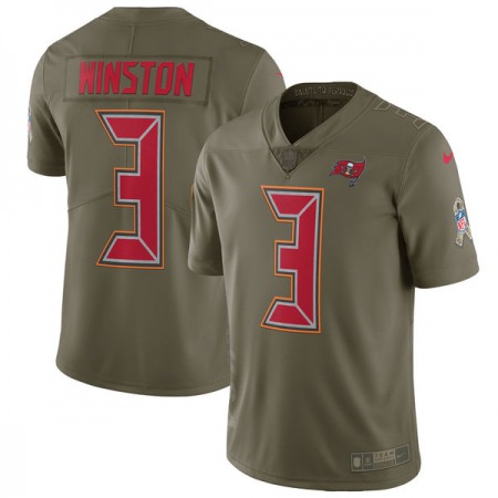 Men's Tampa Bay Buccaneers #3 Jameis Winston Olive Salute to Service Limited Stitched NFL Jersey