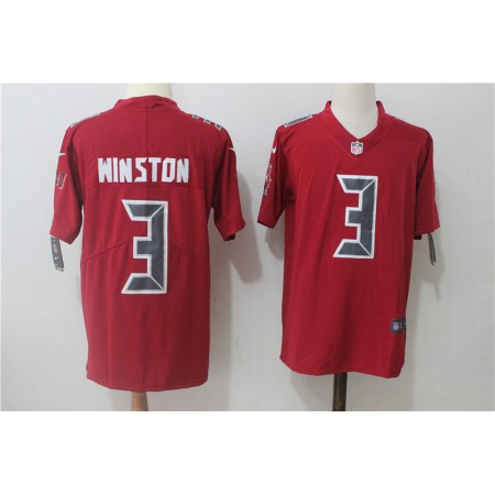 Men's Tampa Bay Buccaneers #3 Jameis Winston Red Stitched NFL Limited Rush Jersey