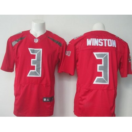 Buccaneers #3 Jameis Winston Red Men's Stitched NFL Elite Rush Jersey