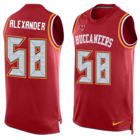 Buccaneers #58 Kwon Alexander Red Team Color Men's Stitched NFL Limited Tank Top Jersey