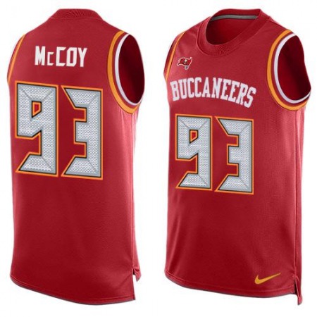 Buccaneers #93 Gerald McCoy Red Team Color Men's Stitched NFL Limited Tank Top Jersey