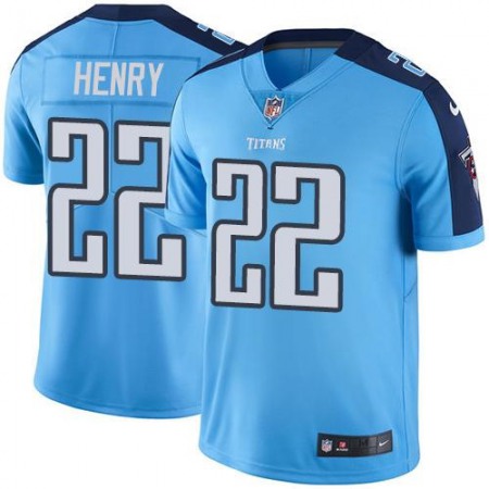 Titans #22 Derrick Henry Light Blue Men's Stitched NFL Limited Rush Jersey