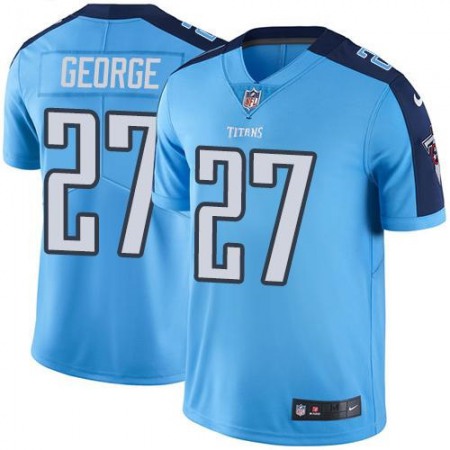 Titans #27 Eddie George Light Blue Men's Stitched NFL Limited Rush Jersey