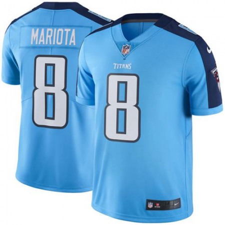Titans #8 Marcus Mariota Light Blue Men's Stitched NFL Limited Rush Jersey