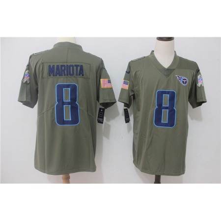 Men's Tennessee Titans #8 Marcus Mariota Olive Salute To Service Limited Stitched NFL Jersey