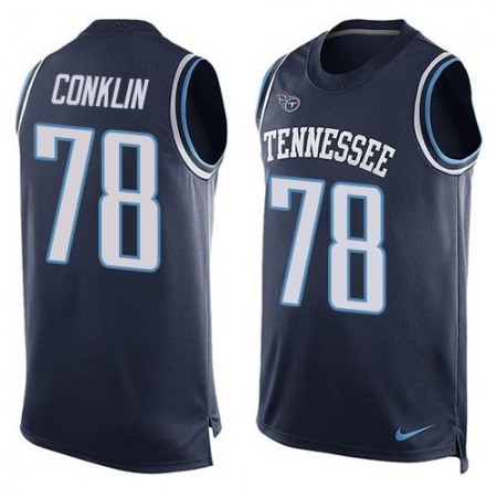 Titans #78 Jack Conklin Navy Blue Alternate Men's Stitched NFL Limited Tank Top Jersey