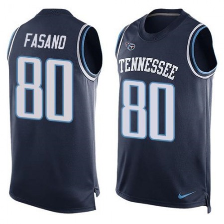 Titans #80 Anthony Fasano Navy Blue Alternate Men's Stitched NFL Limited Tank Top Jersey