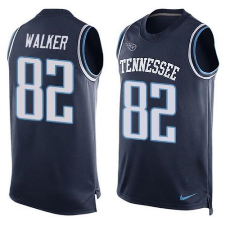 Titans #82 Delanie Walker Navy Blue Alternate Men's Stitched NFL Limited Tank Top Jersey