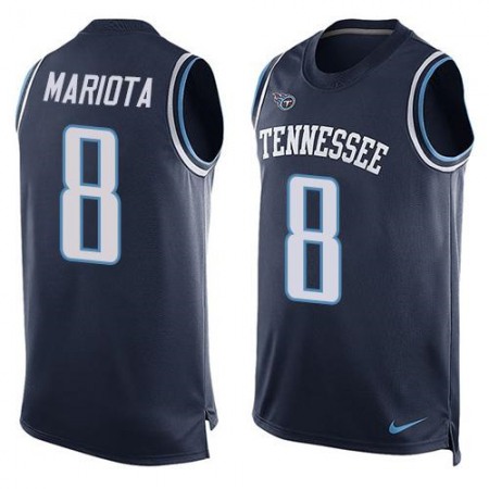 Titans #8 Marcus Mariota Navy Blue Alternate Men's Stitched NFL Limited Tank Top Jersey