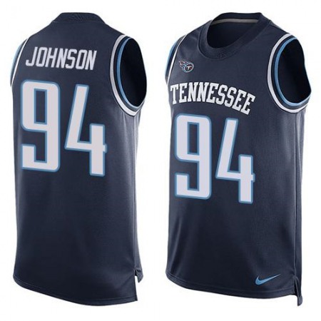 Titans #94 Austin Johnson Navy Blue Alternate Men's Stitched NFL Limited Tank Top Jersey