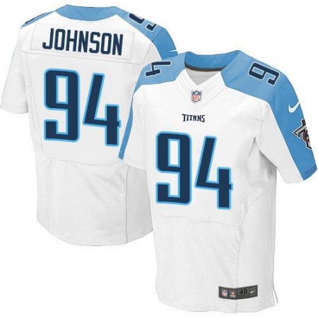 Titans #94 Austin Johnson White Men's Stitched NFL Elite Jersey