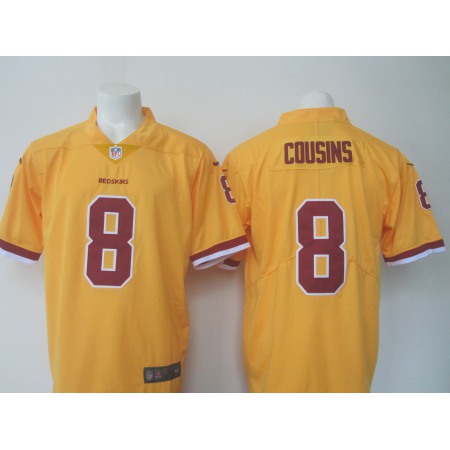 Men's Redskins #8 Kirk Cousins Yellow Limited Rush Stitched NFL Jersey