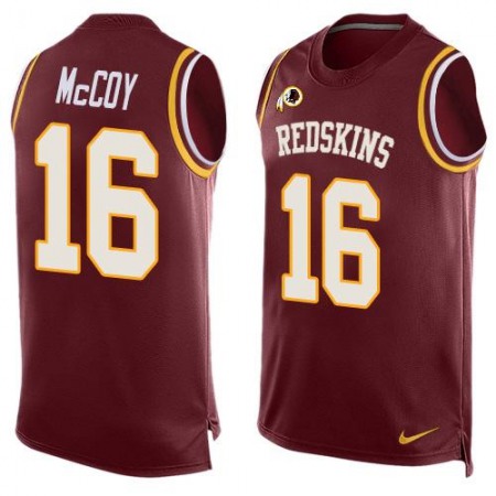 Redskins #16 Colt McCoy Burgundy Red Team Color Men's Stitched NFL Limited Tank Top Jersey