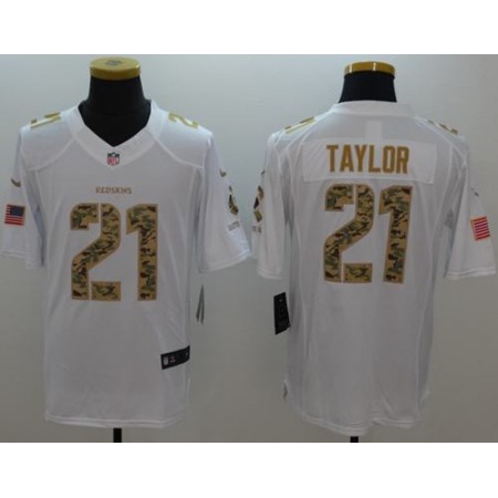 Redskins #21 Sean Taylor White Men's Stitched NFL Limited Salute to Service Jersey
