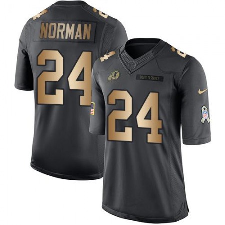 Redskins #24 Josh Norman Black Men's Stitched NFL Limited Gold Salute To Service Jersey