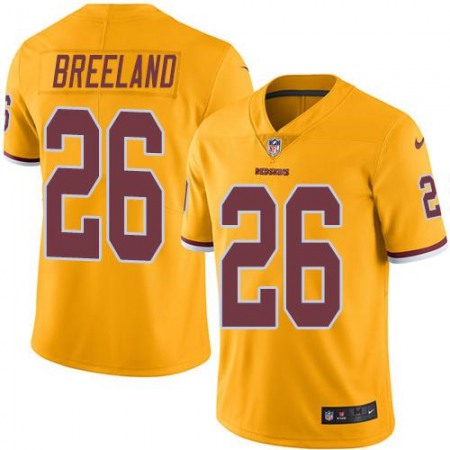 Redskins #26 Bashaud Breeland Gold Men's Stitched NFL Limited Rush Jersey