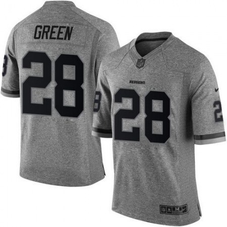 Redskins #28 Darrell Green Gray Men's Stitched NFL Limited Gridiron Gray Jersey