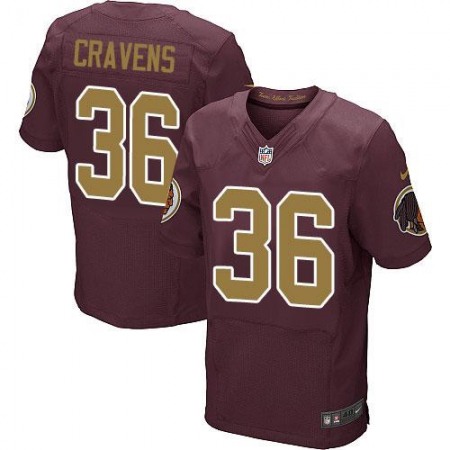 Redskins #36 Su'a Cravens Burgundy Red Alternate Men's Stitched NFL 80TH Throwback Elite Jersey