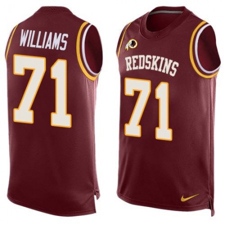 Redskins #71 Trent Williams Burgundy Red Team Color Men's Stitched NFL Limited Tank Top Jersey