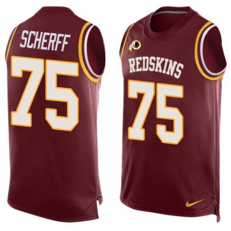 Redskins #75 Brandon Scherff Burgundy Red Team Color Men's Stitched NFL Limited Tank Top Jersey
