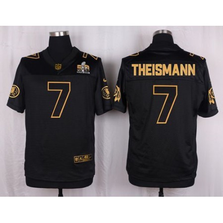 Redskins #7 Joe Theismann Black Men's Stitched NFL Elite Pro Line Gold Collection Jersey